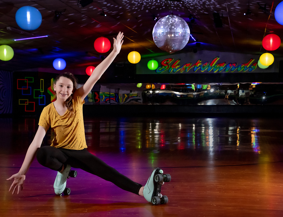 a picture of a young girl on skates at Skatelands of America